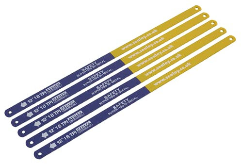 Sealey 18tpi Bi-Metal Hacksaw Blade HSS - Pack of 5 HSB0518