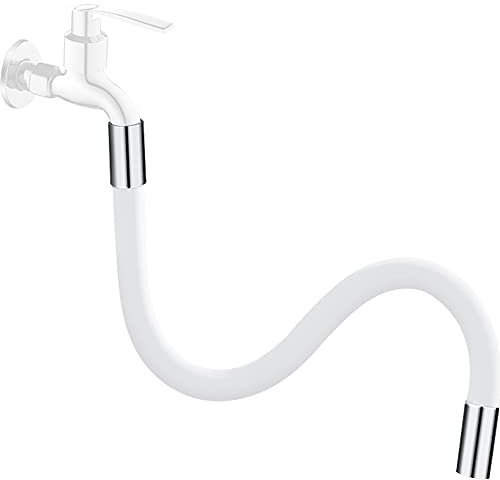 Kelendle Tubo prolunga per rubinetto da cucina, 50 cm, bianco, rame siliconico, prolunga per rubinetto