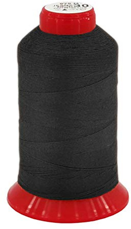 fuwi Jeansgarn J80 Stapelgarn, 1.700 Meter - Nähgarn für Jeans, Arbeitskleidung und Canvas - Schließnähte, Knopflöcher und Riegel, matte Denim-Optik, für die Haushaltsnähmaschine 9999 - Schwarz