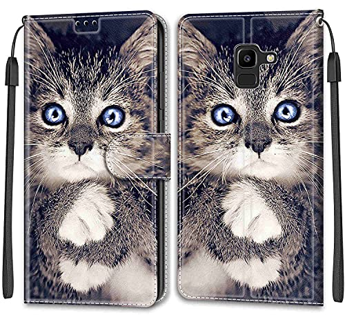 Feyten Kompatibel Mit Samsung Galaxy J6 2018 Hülle - Wallet Leder Schutzhülle Mit Kartenfach Und Magnet - Klappbare Lederhülle (Kat 1)