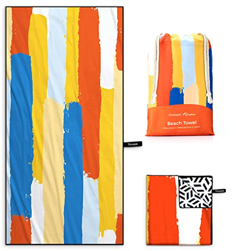 OCOOPA Mikrofaser Strandtuch, schnell trocknend, groß 178x80 cm, super saugfähig, Sandfreie Strand- und Schwimmhandtücher für Männer und Frauen