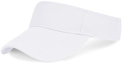 Marrywindix 1 Piece of Sport Wear Athletic Visor Sun Sports Visor Hat Visor Adjustable Cap for Women and Men (One Size), White, One Size