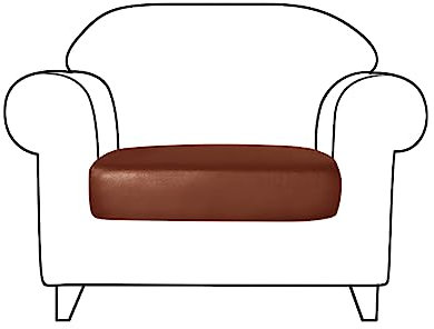 GUYIRT PU Leder Sofa Sitzkissenbezug, Wasserdicht Sitzbezüge, Schonbezug Für Sofa-Sitzkissen, Sofa überzug Für Wohnzimmer-orange-1 Sitzer