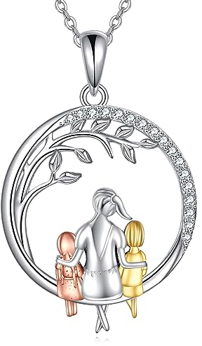 VONALA Collana con ciondolo a tre sorelle, in argento Sterling 925, per 3 anni, Argento sterling, Zirconia cubica