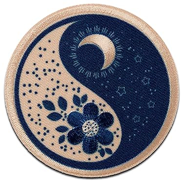 Mono-Quick Mond und Blume - Aufnäher, Bügelbild, Aufbügler, Applikationen, Patches, Flicken, zum aufbügeln, Größe: 0 x 0 cm