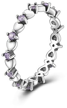 QIKAOLA 925 Sterling Silber Frauen Ringe Mond Stern Ring Evil Eye Ring Bunte Vintage Ringe Cubic Zirkonia Ring Stapelbare Statement Ringe für Frauen Größe 6-9