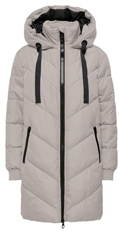 JDY Damen Jdyskylar Padded Hood Jacket OTW Noos, Chateau Gray/Detail:Black, XXL EU