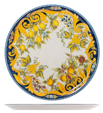 Saturnia Tuscany Lot de 6 assiettes à pizza en porcelaine décorées 33 cm