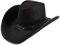 TrendandStylez Cowboyhut schwarz, Sheriff, Filzhut Wilder Westen für Damen und Herren, JGA, Mottoparty, Fasching Karneval