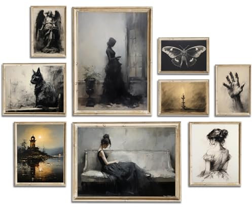 Vintage-Wandkunst, Vintage-Kunstdrucke, dunkle Akademie, Wandkunst, dunkle Akademie, Raumdekoration, stimmungsvolle Kunst, stimmungsvolle Wandkunst, Gothic-Kunst, viktorianische Wandkunst,