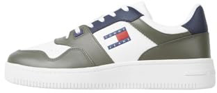 Tommy Jeans TJM Retro Basket ESS (EM0EM01395), Baskets mi-Hautes, Green (Deep Woods),