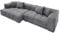 Riess Ambiente Modernes XXL Ecksofa Zero Gravity 305cm grau Webstoff Ottomane Links Bigsofa Couch, Eckcouch für Wohnzimmer, Polsterecke, L-Form Couch