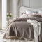 ROOM99 Feel Elegante Tagesdecke in Braun 240 x 260 cm Vielseitige Wohndecke als Bettüberwurf oder Sofaüberwurf Überwurfdecke für Bett und Sofa Steppdecke Stil Ideal als Bedspread Velvet Samt