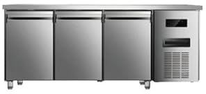 Tavolo frigo refrigerato 3 porte in acciaio inox 0 +8 °C 179,5x70x85h cm