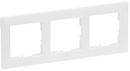 LEGRAND, Seano 765173 Cadre triple en thermoplastique sans halogène Dimensions : 87 x 229 mm Couleur : ultra blanc