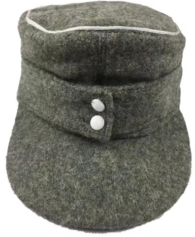 M1943 Wollmütze WWII deutscher Offizier Berg Wollmütze Herren Winter Outdoor warme Mütze D-Tag Kappe WW2, green, 57 cm
