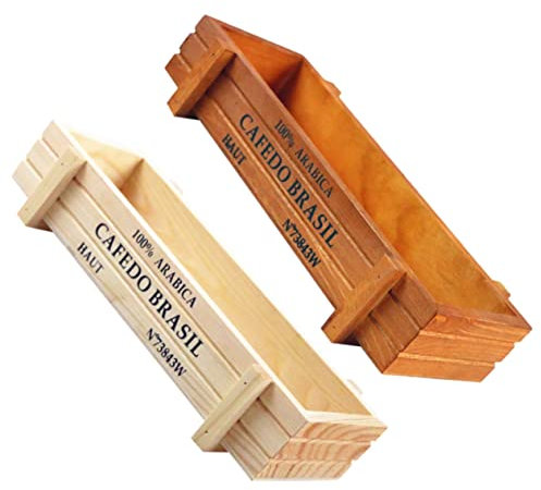 FUNOMOCYA 2 Cajas De Almacenamiento De Madera Maceta Rectangular Cajas De Flores para Ventana Mini Macetero para Alféizar De Ventana Maceteros De Madera Cajas De Flores De Madera para