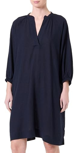 GANT Damen REL Linen Dress Kleid, Evening Blue, 36