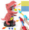 Protado Dinosaur Shooting Toy Age 3+ for Boys Girls, Movable Target Shooting Game with 2 Air Pump Launcher, 48 Foam Balls (Standard Red Edition)