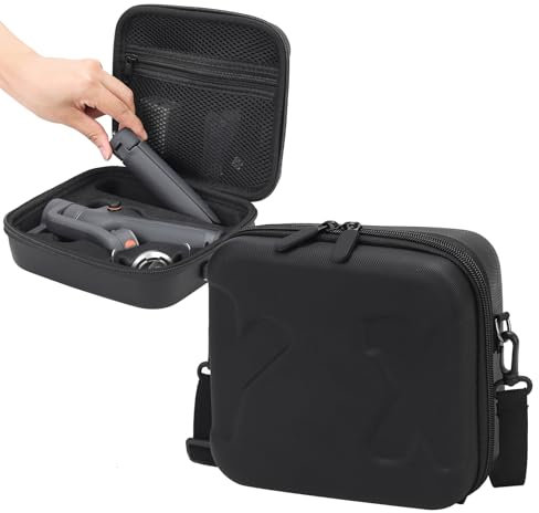 OM 6 Case, Portable Small Leather PU Case for DJI Osmo Mobile 6 Gimbal Stabilizer and Accessories, Protective Hard Travel Carry Case with Shoulder Strap