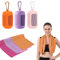 dogmoon Kühlende Handtücher, 3 Stück Schnelltrocknendes Sporthandtuch mit Tragbaren Silikonhüllen, Cooling Towel, Kühltücher Sporthandtuch Microfase für Fitness Outdoor Sports(30 x 90cm, 3 Farben)