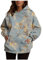 Hoodies für Damen, modisch, bedruckt, lange Ärmel, Bluse mit Tasche, lockere Passform, lässig, lässig, lässig, lässig, warm, Hoodie, Bluse, 05#Blau, S