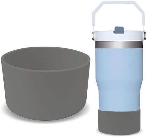 GHKLNY 2Pcs Silicone Boot for Stanley Cup-Protective Water Bottle Cup Bottom Bumper Cover for Stanley Cup Quencher Adventure 40oz 30oz 20oz Accessories (Dark Grey 2pcs, OD:3.54in/9cm)
