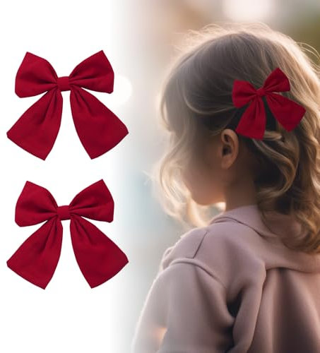 2 Stück Haarschleifen Mädchen,Schleife Haare,Haarspange Schleife,Schleifen Haare Mit für Französischer Haare Weichem Halloween Girls Satin,Hair Bow Clip Design Schleifen-Haarspangen Damen-haarspangen