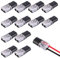 Wire Connectors,12 Pcs Electric Wire Connectors,No Wire-Stripping Required Wire Connectors Push Fit,2 Pin Electrical Connectors,Cable Connectors for 18-22 mm AWG Telephone Audio Speaker Strip Lights