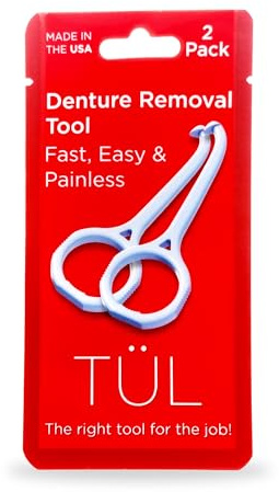 TÜL for Dentures | Denture Removal Tool | Made in the USA | Blue 2 Pack | Top Denture Accessories