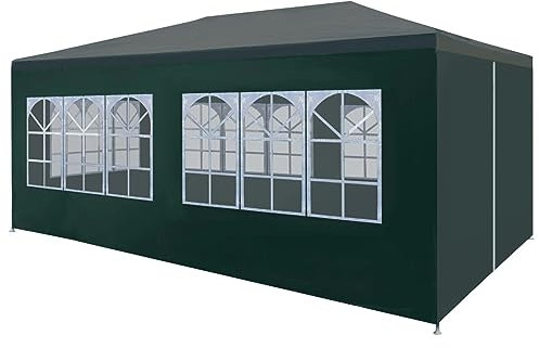 Waterproof Pop Up Party Tent Marquee Awning Green 3 x 6 m for Parties Birthday Wedding Picnics Carport