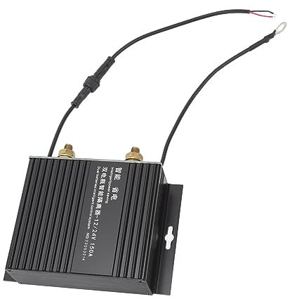 Battery Isolator 12V, Metal Dual Battery Isolator Kit Smart Battery Isolator 150A 12V 24V for RV Off Road Vehicle Boat Yacht Car