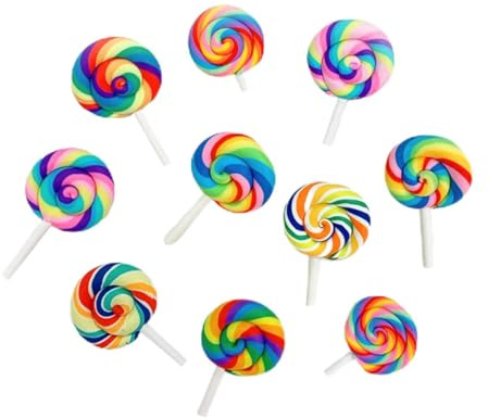 ROMISBABA 10stücke Bunte Broschen Im Lollipop-design Aus Kunststoff Und Metall Leicht Und Langlebig Dekorative Broschen Für Kleidung Und Taschen Zufälliges Muster