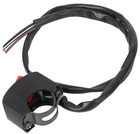Gatuida Interruptor para Manillar de Moto Dc Botón de Encendido y Apagado para Luz Intermitente y Parada Compatible con Motocicletas Atv y Scooters Fácil Instalación con Cable