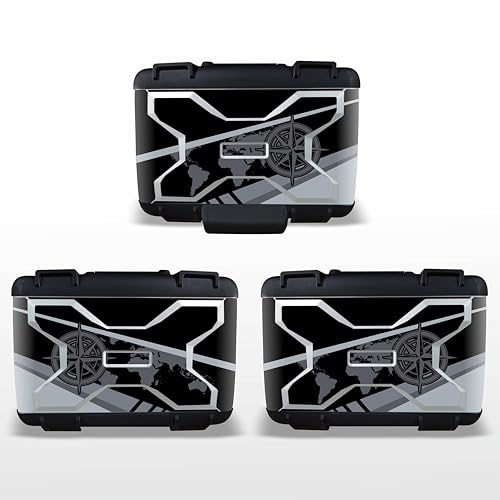 3 Adesivi per valigie vario compatibili per BMW R1200 R1250 GS Triple Black kit completo per laterali + bauletto