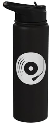 Vintage Vinyl Schallplattenalbum Silhouette Stainless Steel Insulated Water Bottle