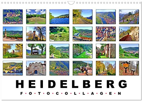 Heidelberg Fotocollagen (Wandkalender 2026 DIN A3 quer), CALVENDO Monatskalender: Historische Orte in Heidelberg (CALVENDO Orte)