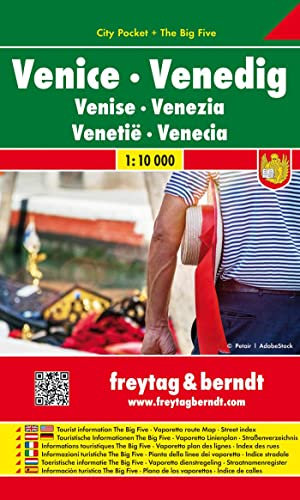 Venedig, Stadtplan 1:10.000, City Pocket + The Big Five: Touristische Informationen The Big Five, Vaporetto Linienplan, Straßenverzeichnis. ... + The Big Five (freytag & berndt Stadtpläne)