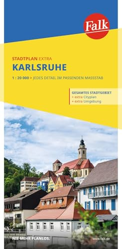 Falk Stadtplan Extra Karlsruhe 1:20.000: mit Ortsteilen von Ettlingen, Pfinztal, Rheinstetten, Weingarten
