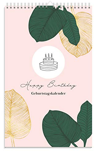 Geburtstagskalender immerwährend | Jahresunabhängiger Kalender für Geburtstage in rosa | Geburtstagsübersicht zum Aufhängen mit Spiralbindung für die Familie und fürs Büro