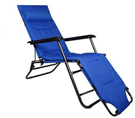 ADITAM Chaise Pliante Chaise de Plage avec Repose-Pieds pour Adultes Voyage Pêche en Plein air Siège Portable Chaise en métal, Bleu, Tenir 103 kg Double The Comfort