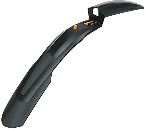 SKS GERMANY SHOCKBLADE DARK 29 Vorderrad Schutzblech mit breitem Spoiler, Fahrradzubehör für Mountainbikes (2-Komponenten Dirtboard, max. 3.0 Zoll Reifenbreite), schwarz