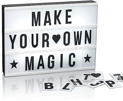 EASYmaxx LED Leuchtkasten-Set/Inklusive 173 austauschbare Buchstaben und Symbole/Wahlweise batteriebetrieben oder per USB Anschluss [A4 Format]