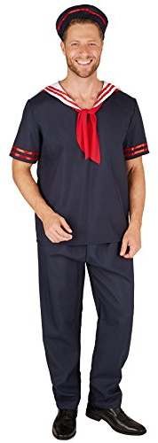 dressforfun Herrenkostüm Matrose | Kurzärmeliges Oberteil und strapazierfähige Hose | inkl. Mütze (S | Nr. 301454)