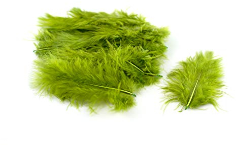 20 Flaumfedern 8-12cm (lindgrün 548H) // Marabufedern Bastelfedern Hühnerfedern Dekofedern Schmuckfedern Federn