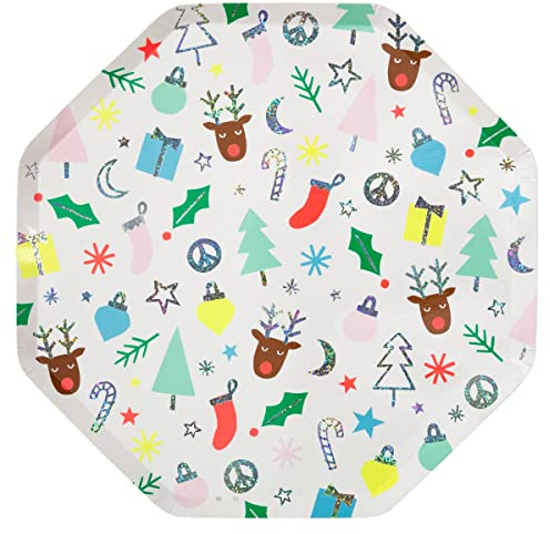 Meri Meri Festive Fun Dinner Plates (Pack of 8)