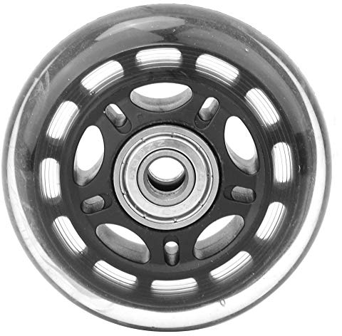 Ruota Girevole 3 Pollici con Cuscinetto 608ZZ 76x24x8mm Silenzioso Nero Trasparente PU Ruota Sostituzione per Bagaglio Carrello Pattini Mobilia Banco di Lavoro Carrello