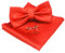 JEMYGINS Fliege Herren Rot Satin Zweifach Gefaltet und Einstecktuch mit Manschettenknöpfe Sets(1)