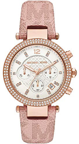 Michael Kors Parker Watch für Damen, Quarz-Chronographenwerk mit Edelstahl- oder PVC-Armband