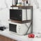 nozama 3 Tier Wooden Microwave Stand Shelf with Metal Frame Kitchen Storage Shelf Rack Home Office 3 Tier Storage Stand Rack for Printer and Microwave